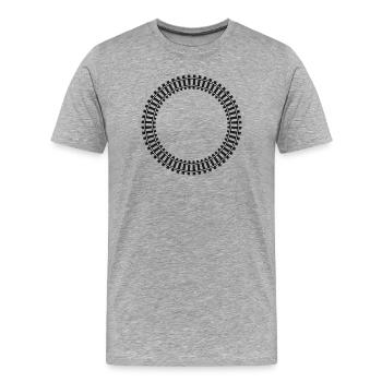 Model Railway Frame Rail Network - Men's Premium Organic T-Shirt - heather grey - Front - Damien (186cm)