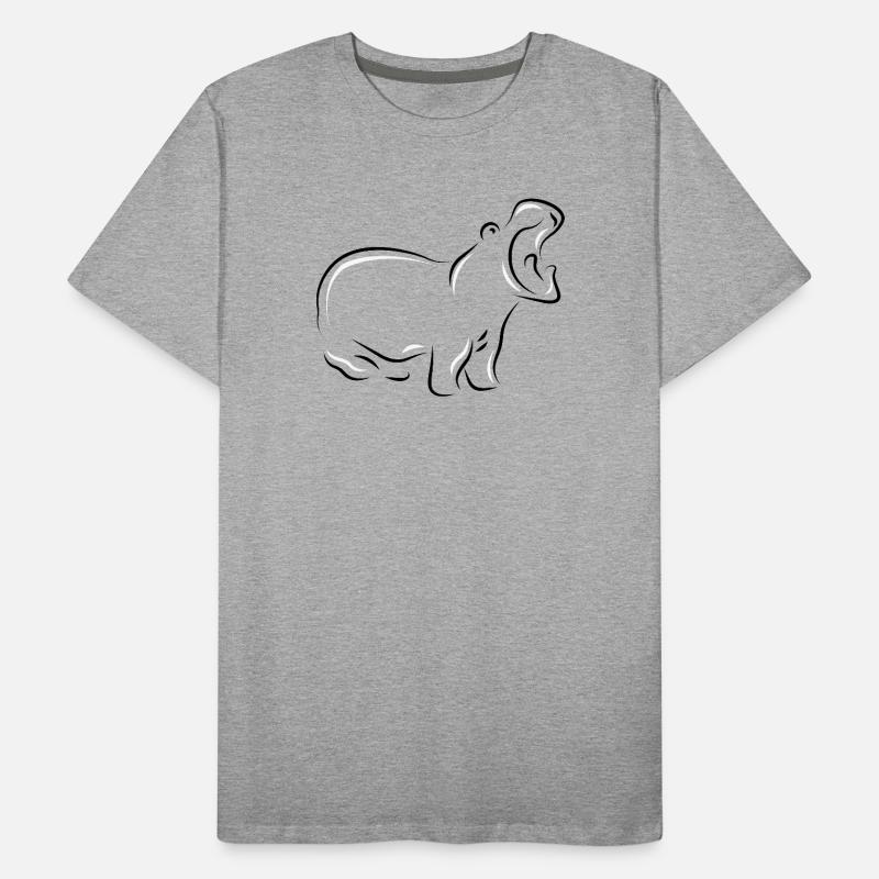 hippo - hippo with open beak around wilderness Men's Premium Organic T-Shirt