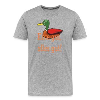 Ente gut alles gut - Männer Premium Bio T-Shirt - Grau meliert - Vorne - Damien (186cm)