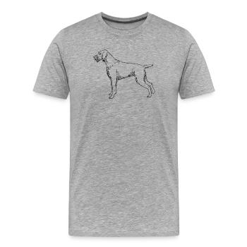 German wire hair - Men's Premium Organic T-Shirt - heather grey - Front - Damien (186cm)