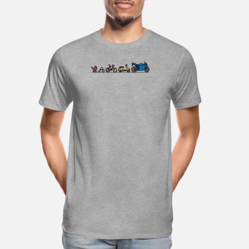 Motorrad Motorräder Evolution Entwicklung Biker Männer Premium Bio T-Shirt