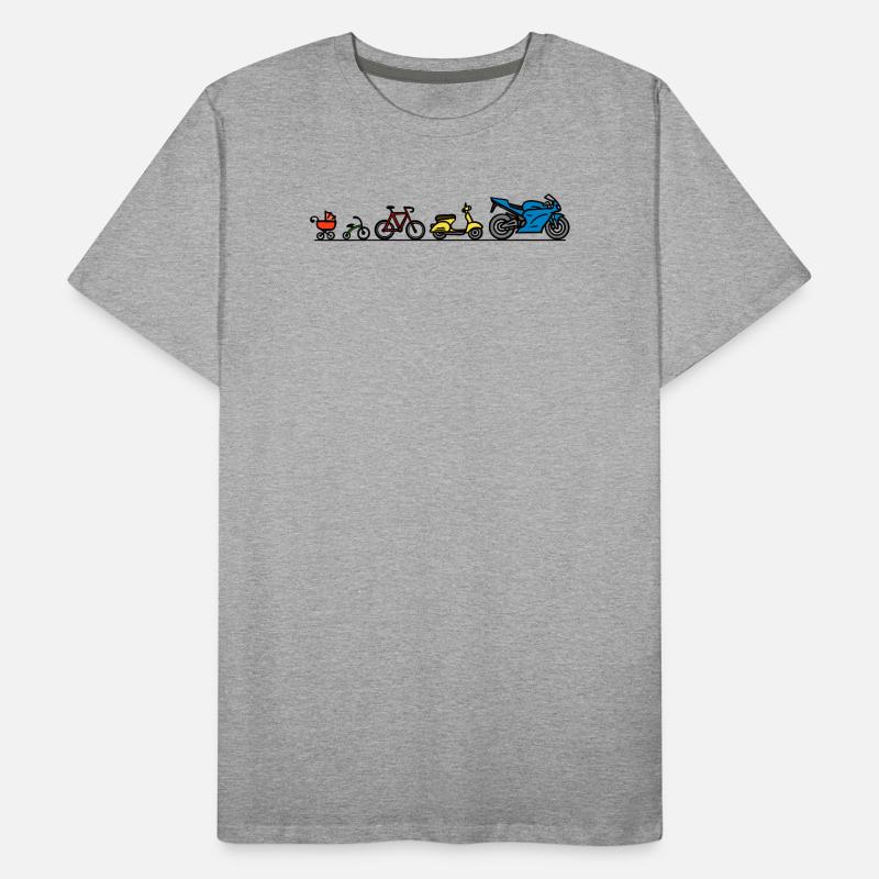 Motorrad Motorräder Evolution Entwicklung Biker Männer Premium Bio T-Shirt