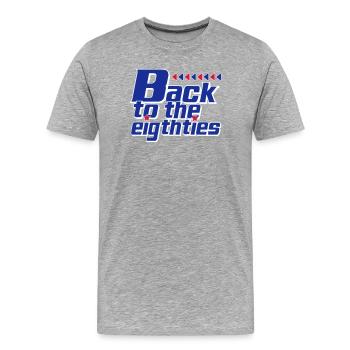 Zurück in die Achtziger Retro - Männer Premium Bio T-Shirt - Grau meliert - Vorne - Damien (186cm)