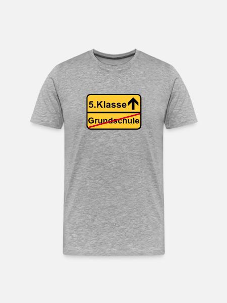 5.Klasse Aufstieg nach Grundschule - Männer Premium Bio T-Shirt - Grau meliert