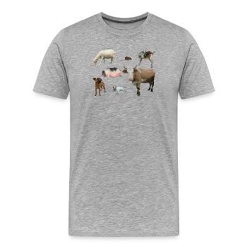 Ferme - T-shirt bio Premium Homme - gris chiné - Devant - Damien (186cm)