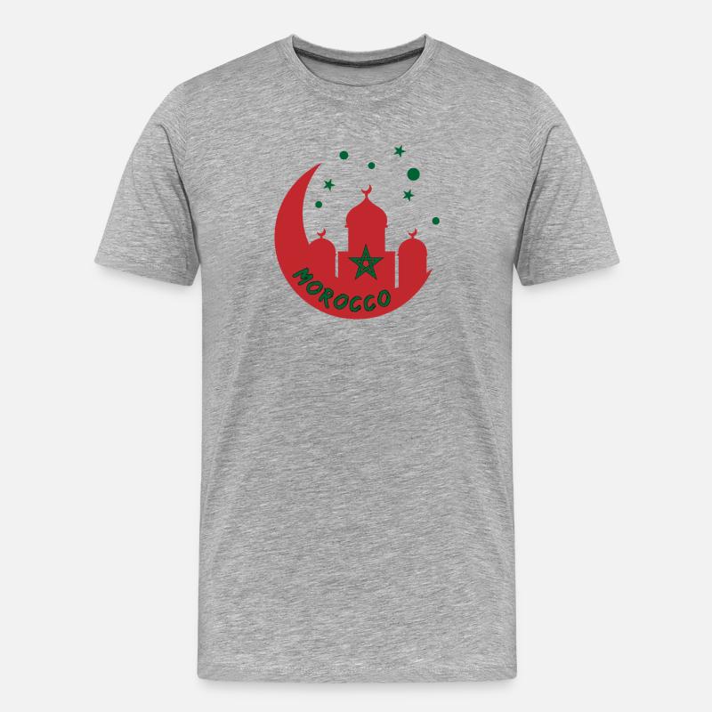 Marokko Moschee Design - Männer Premium Bio T-Shirt - Grau meliert