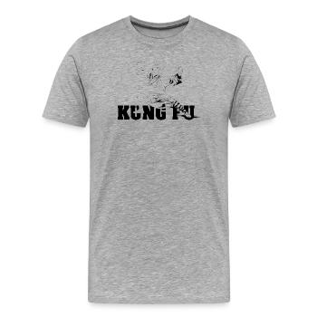 shaolin kungfu master fighter symbol - Men's Premium Organic T-Shirt - heather grey - Front - Damien (186cm)