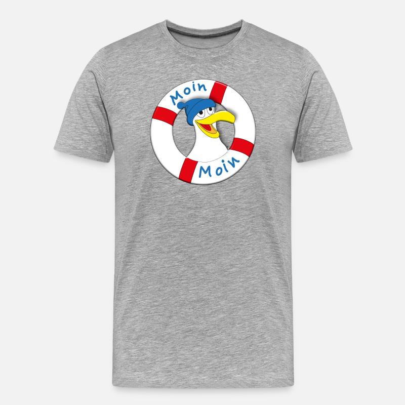 MOIN MOIN - Männer Premium Bio T-Shirt - Grau meliert