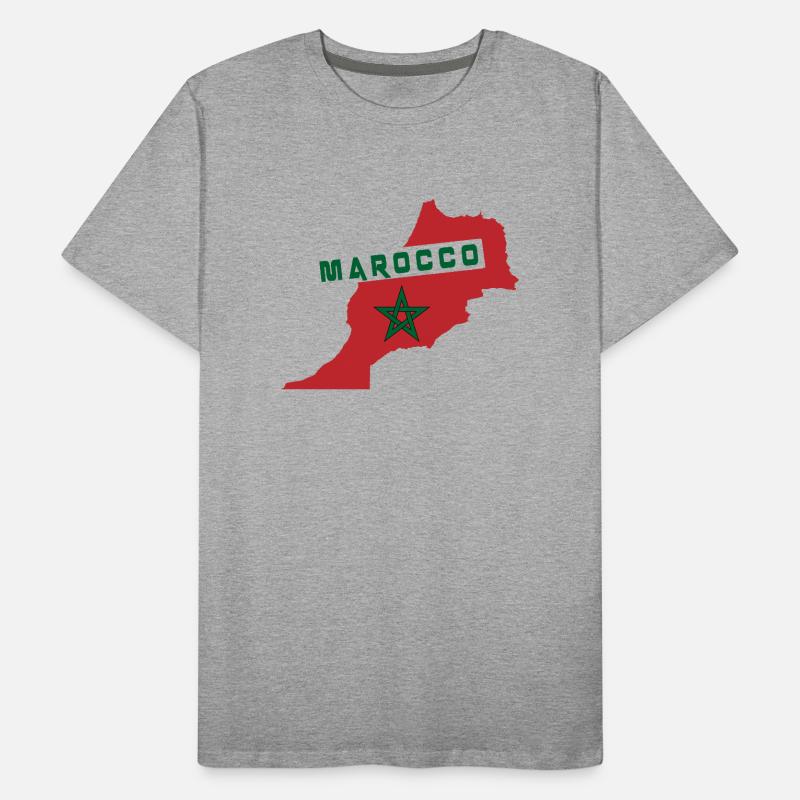 Morocco map with national flag Men's Premium Organic T-Shirt