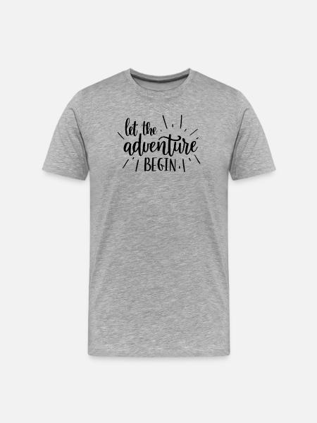 Abenteuerbeginner Motivdesign - Männer Premium Bio T-Shirt - Grau meliert