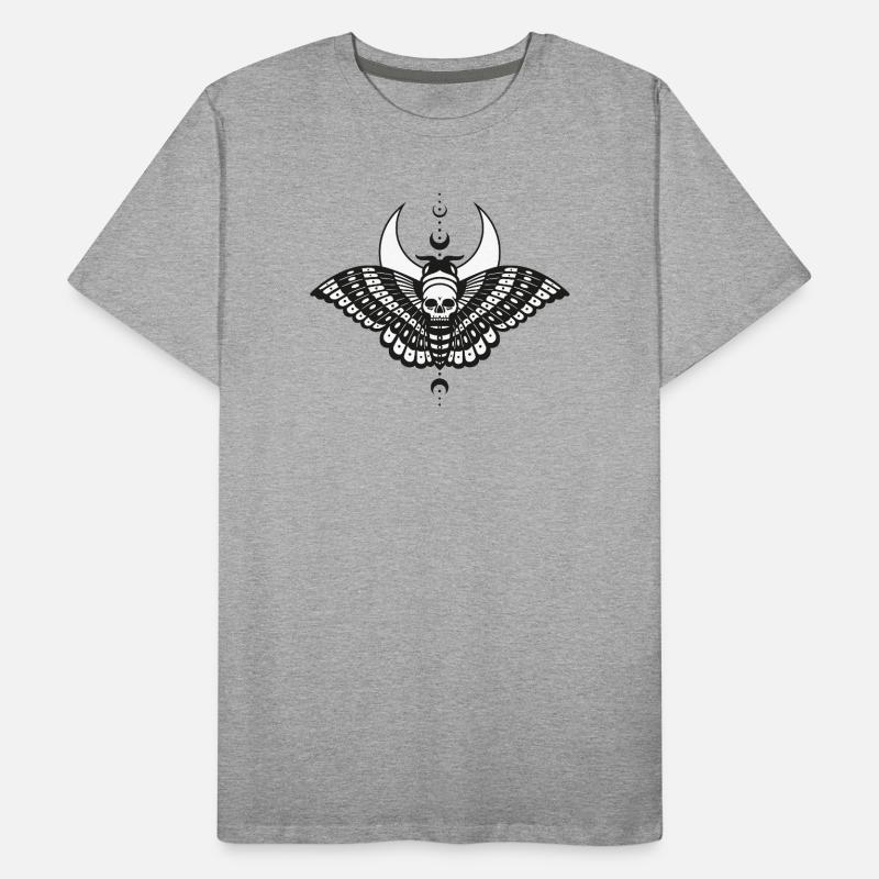 Moth with Moon Moth Skull Men's Premium Organic T-Shirt