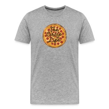 Pizzeria nourriture énonciations pizza salami salami pizza - T-shirt bio Premium Homme - gris chiné - Devant - Damien (186cm)