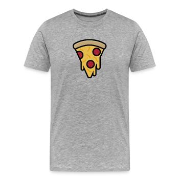 Slice of pizza - Men's Premium Organic T-Shirt - heather grey - Front - Damien (186cm)