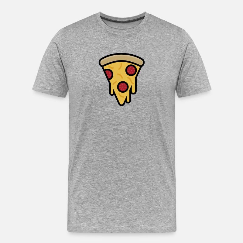 Tranche de pizza - T-shirt bio Premium Homme - gris chiné