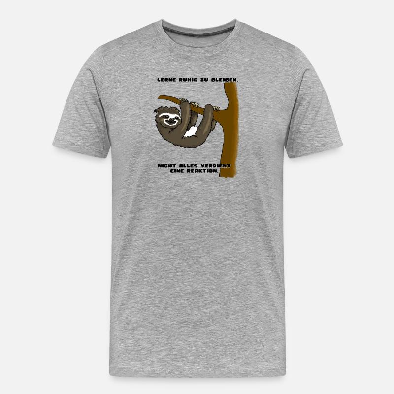 Faultier - Männer Premium Bio T-Shirt - Grau meliert