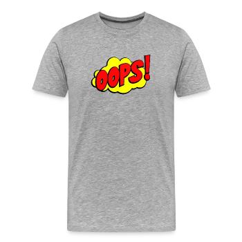 Cartoon Oops Comic Design - Männer Premium Bio T-Shirt - Grau meliert - Vorne - Damien (186cm)