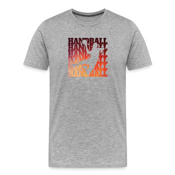 Conception de handball - T-shirt bio Premium Homme - gris chiné - Devant - Damien (186cm)