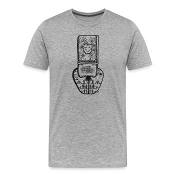 Schwinger Glocke (Black) - Männer Premium Bio T-Shirt - Grau meliert - Vorne - Damien (186cm)
