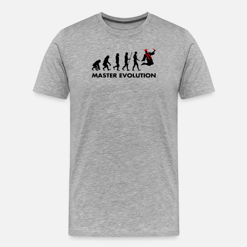 Master Evolution Prüfung Bestanden Schulabschluss - Männer Premium Bio T-Shirt - Grau meliert