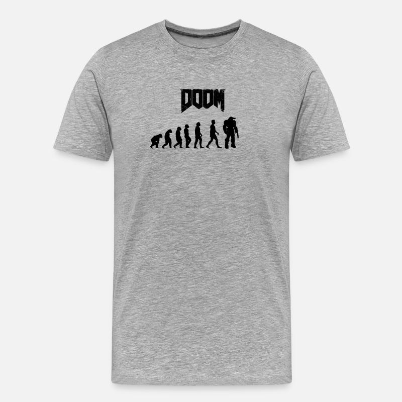 Minimalist Human Evolution Silhouettes - Men's Premium Organic T-Shirt - heather grey