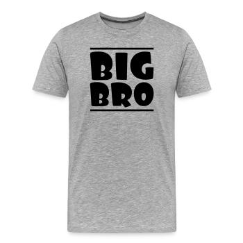 BIG BRO - Men's Premium Organic T-Shirt - heather grey - Front - Damien (186cm)