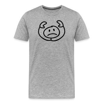 resigned stick man head - Men's Premium Organic T-Shirt - heather grey - Front - Damien (186cm)