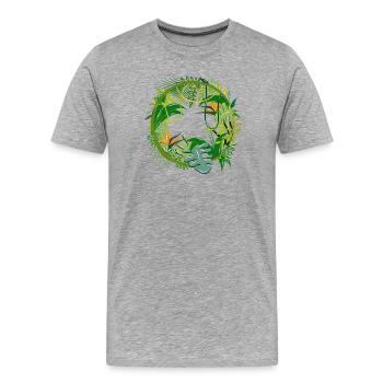 mysterious jungle with many plant species - Men's Premium Organic T-Shirt - heather grey - Front - Damien (186cm)