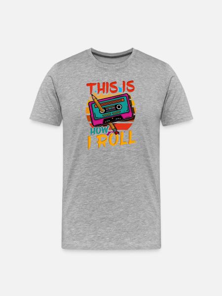 80's 90's Cassette Birthday - Men's Premium Organic T-Shirt - heather grey