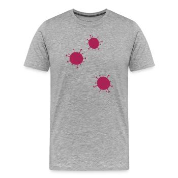 Viren Little Virus - Männer Premium Bio T-Shirt - Grau meliert - Vorne - Damien (186cm)