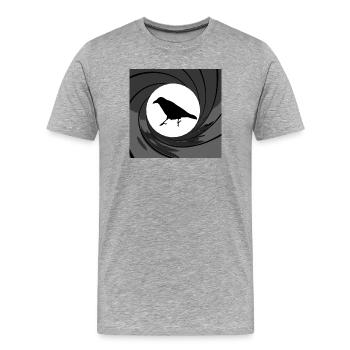 Bond crow - T-shirt bio Premium Homme - gris chiné - Devant - Damien (186cm)