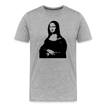 La Joconde - T-shirt bio Premium Homme - gris chiné - Devant - Damien (186cm)