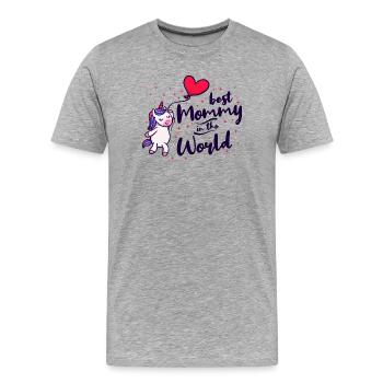 Beste Mama Mutter Muttertag Alles Gute Supermama - Männer Premium Bio T-Shirt - Grau meliert - Vorne - Damien (186cm)