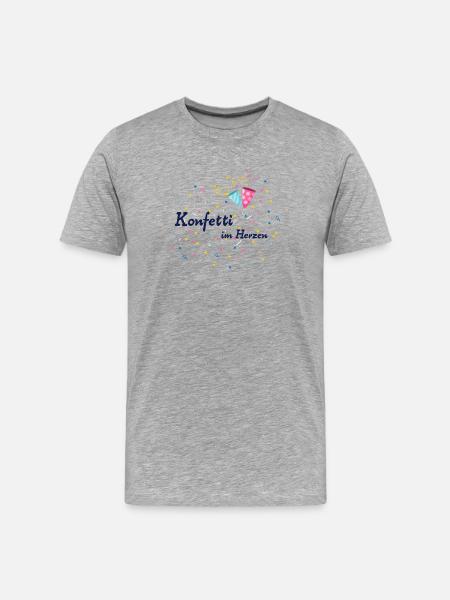 Konfetti im Herzen - Männer Premium Bio T-Shirt - Grau meliert