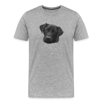 Labrador Head Canvas, Cute Dog Motif - Men's Premium Organic T-Shirt - heather grey - Front - Damien (186cm)