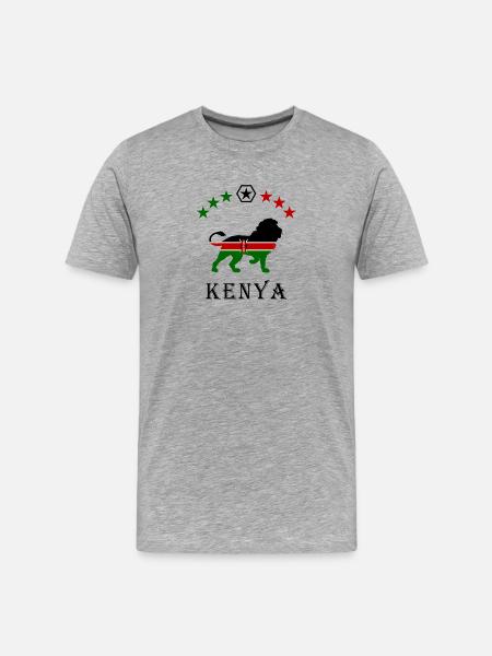 Kenya lion design - Men's Premium Organic T-Shirt - heather grey