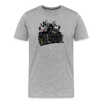 0927 C TRACTOR BLACK - Men's Premium Organic T-Shirt - heather grey - Front - Damien (186cm)
