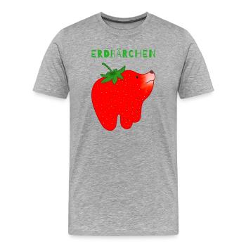 Erdbeere Schmelz Cartoon - Männer Premium Bio T-Shirt - Grau meliert - Vorne - Damien (186cm)