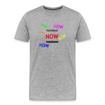 Illustration de texte de rappel dynamique - T-shirt bio Premium Homme - gris chiné - Devant - Damien (186cm)