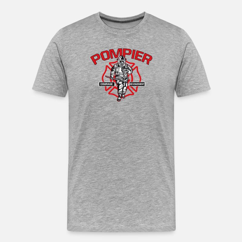 FIREFIGHTER Mut Engagement - Männer Premium Bio T-Shirt - Grau meliert