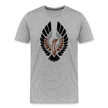 Hawk Tribal - Men's Premium Organic T-Shirt - heather grey - Front - Damien (186cm)