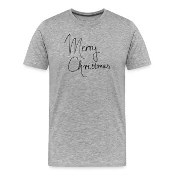 Merry Christmas - Men's Premium Organic T-Shirt - heather grey - Front - Damien (186cm)