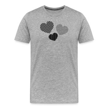 ICH LIEBE DICH. ICH LIEBE DICH. LIEBE. LIEBE. HERZ. - Männer Premium Bio T-Shirt - Grau meliert - Vorne - Damien (186cm)
