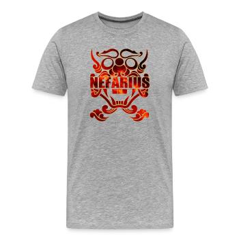 Nefarius Feuerzeichen - Männer Premium Bio T-Shirt - Grau meliert - Vorne - Damien (186cm)