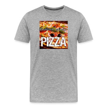 Pizza Pizzeria Ristorante Restaurant Essen Spruch - Männer Premium Bio T-Shirt - Grau meliert - Vorne - Damien (186cm)