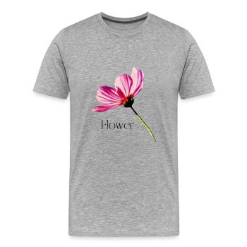Blume - Männer Premium Bio T-Shirt - Grau meliert - Vorne - Damien (186cm)