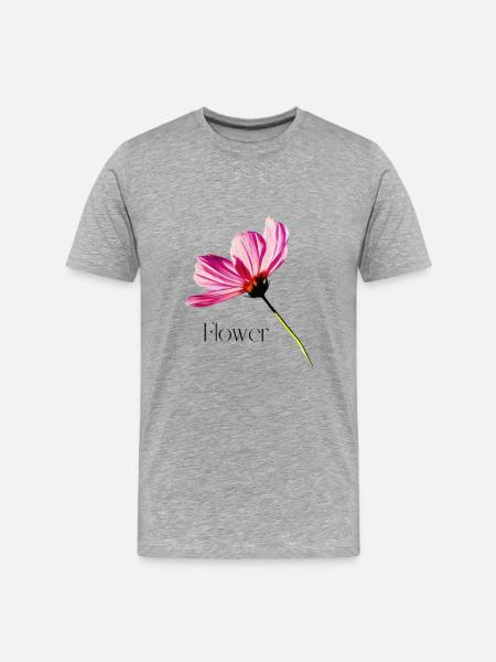 Flower - Men's Premium Organic T-Shirt - heather grey