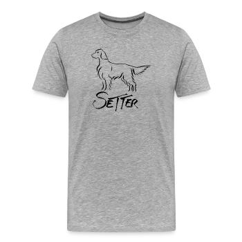Setter standing - Men's Premium Organic T-Shirt - heather grey - Front - Damien (186cm)