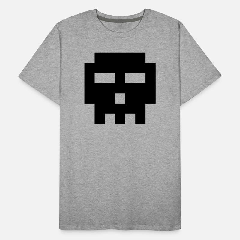 Crâne de pixels. T-shirt bio Premium Homme