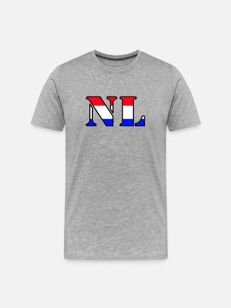 NL, Pays-Bas ... / + - T-shirt bio Premium Homme - gris chiné