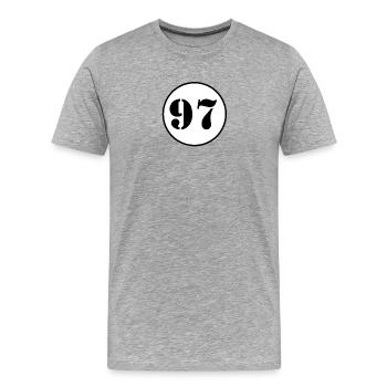 NUMÉRO 97 quatre-vingt dix sept cadeau d'anniversaire - T-shirt bio Premium Homme - gris chiné - Devant - Damien (186cm)